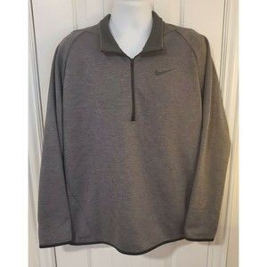 Nike Running Shirt 1/4 Zip Dri Fit Men's XL‎ Gray Long Sleeve Active Wear EUC